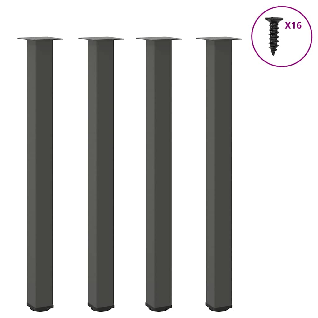 Bartischbeine 4 Stk. Anthrazit 110-112 cm Stahl