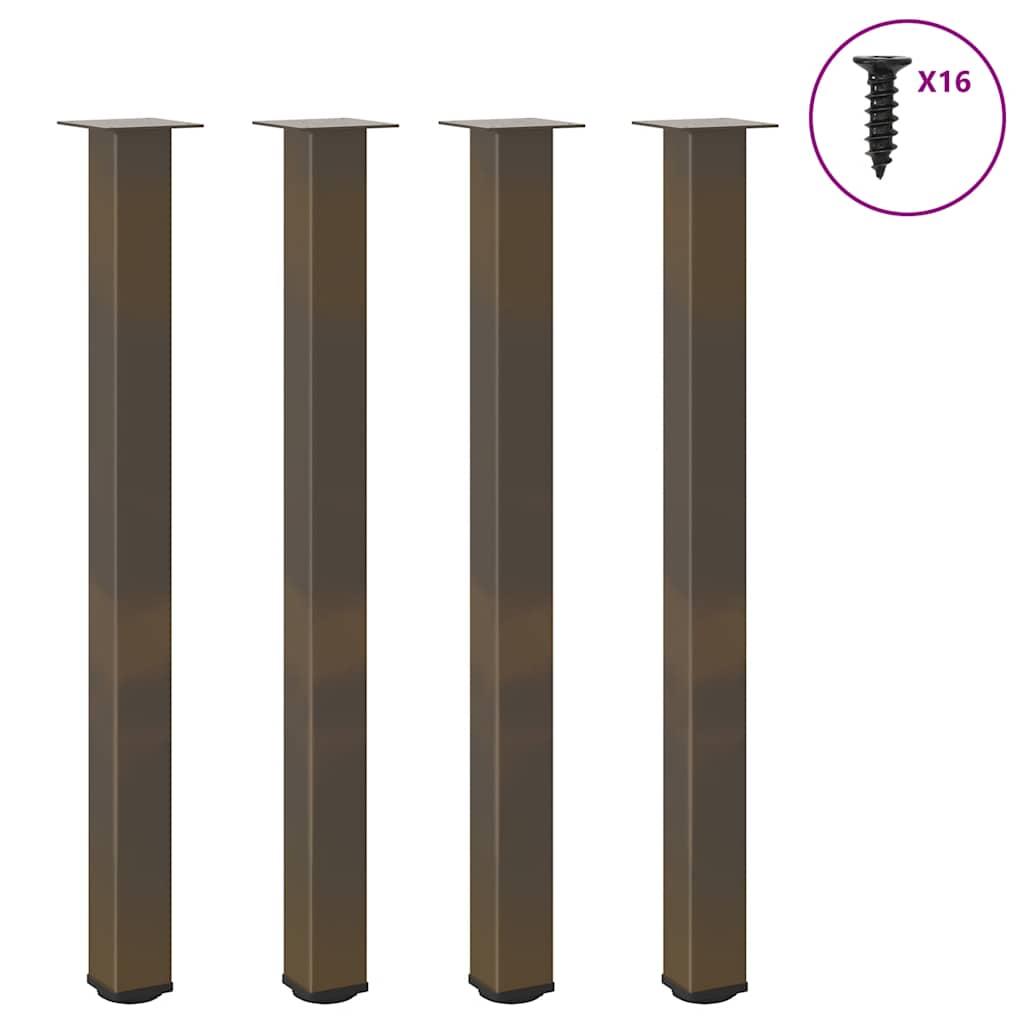 Bartischbeine 4 Stk. Naturstahl 110-112 cm Stahl