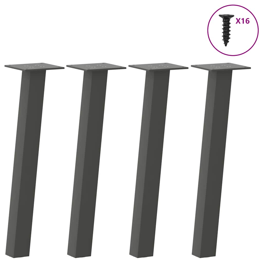 Couchtischbeine 4 Stk. Anthrazit 42 cm Stahl