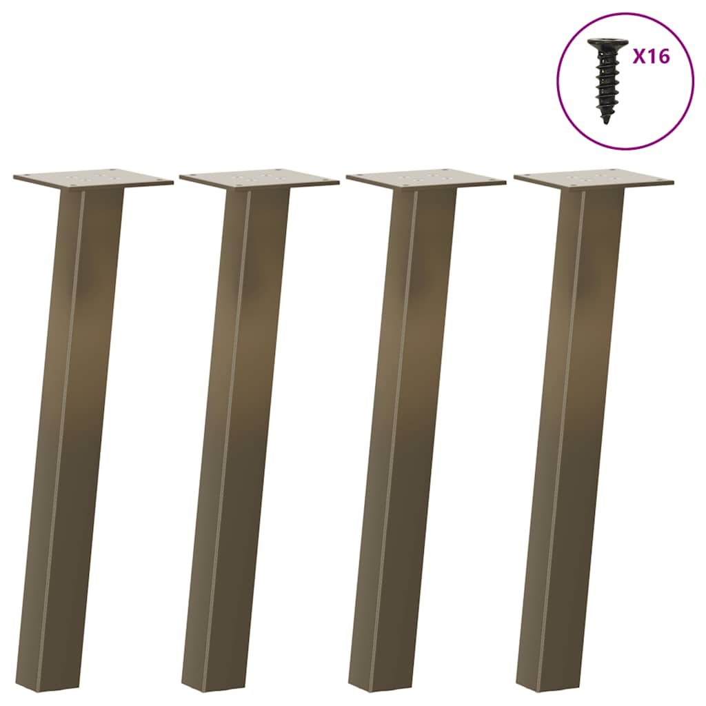 Couchtischbeine 4 Stk. Naturstahl 42 cm Stahl