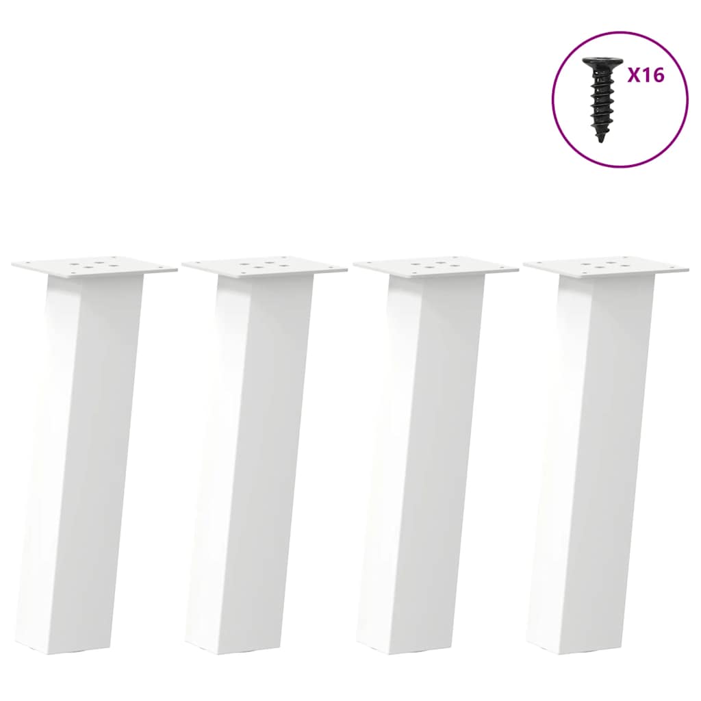 Couchtischbeine 4 Stk. Weiß 42 cm Stahl