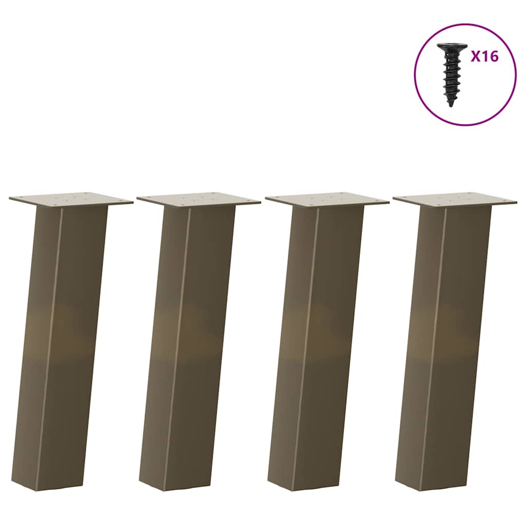 Couchtischbeine 4 Stk. Naturstahl 42 cm Stahl