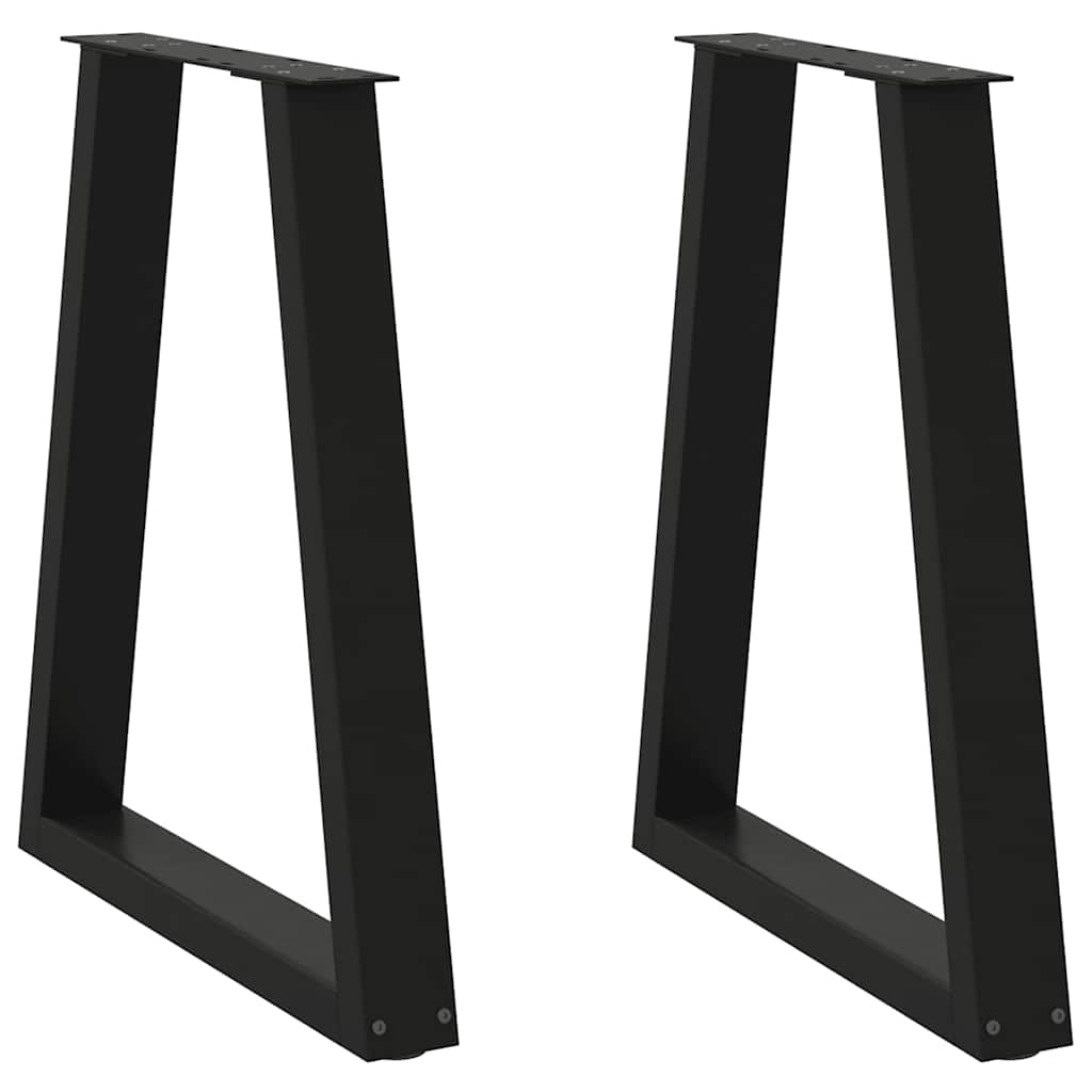 Esstischbeine V-Form 2 Stk. Schwarz 60x(72-73,3) cm Stahl