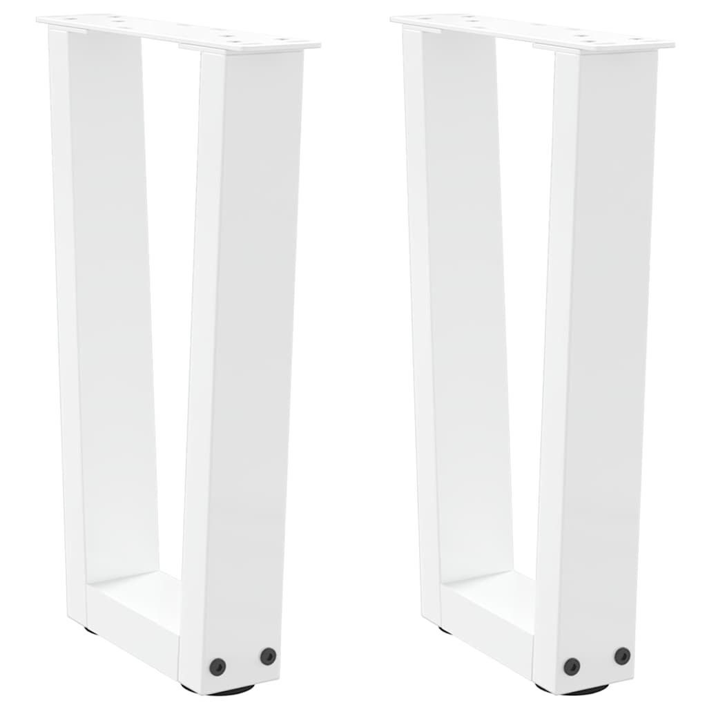 Couchtischbeine V-Form 2 Stück Weiß 28x(42-43,3) cm Stahl