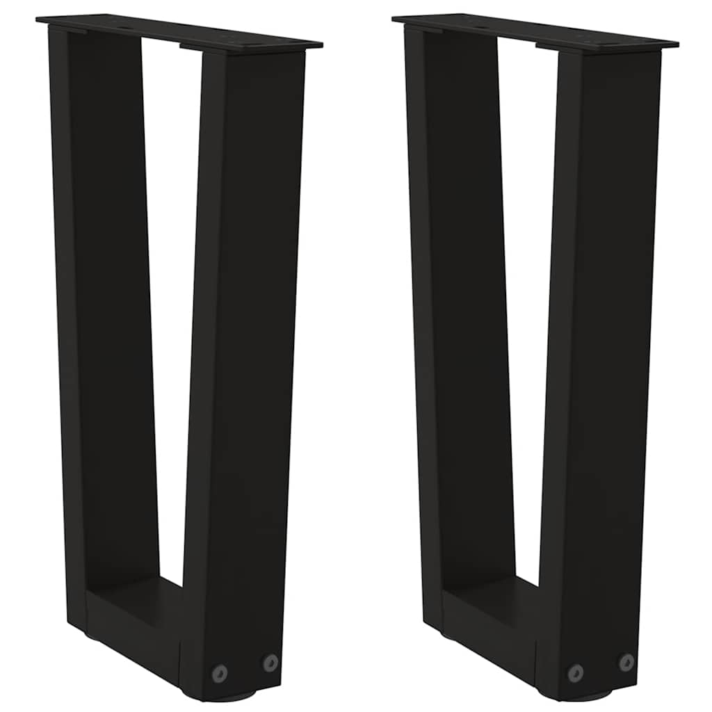 Couchtischbeine V-Form 2 Stück Schwarz 38x(42-43,3) cm Stahl