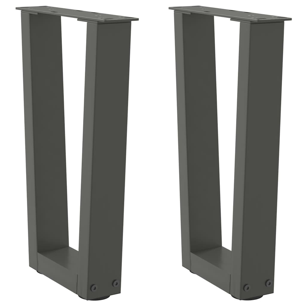 Couchtischbeine V-Form 2 Stück Anthrazit 38x(42-43,3) cm Stahl