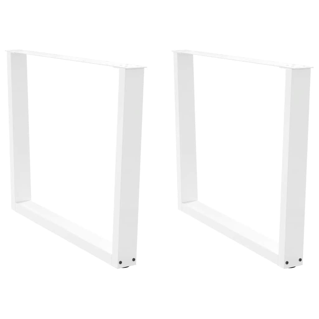 Esstischbeine V-Form 2 Stück Weiß 100x(72-73,3) cm Stahl