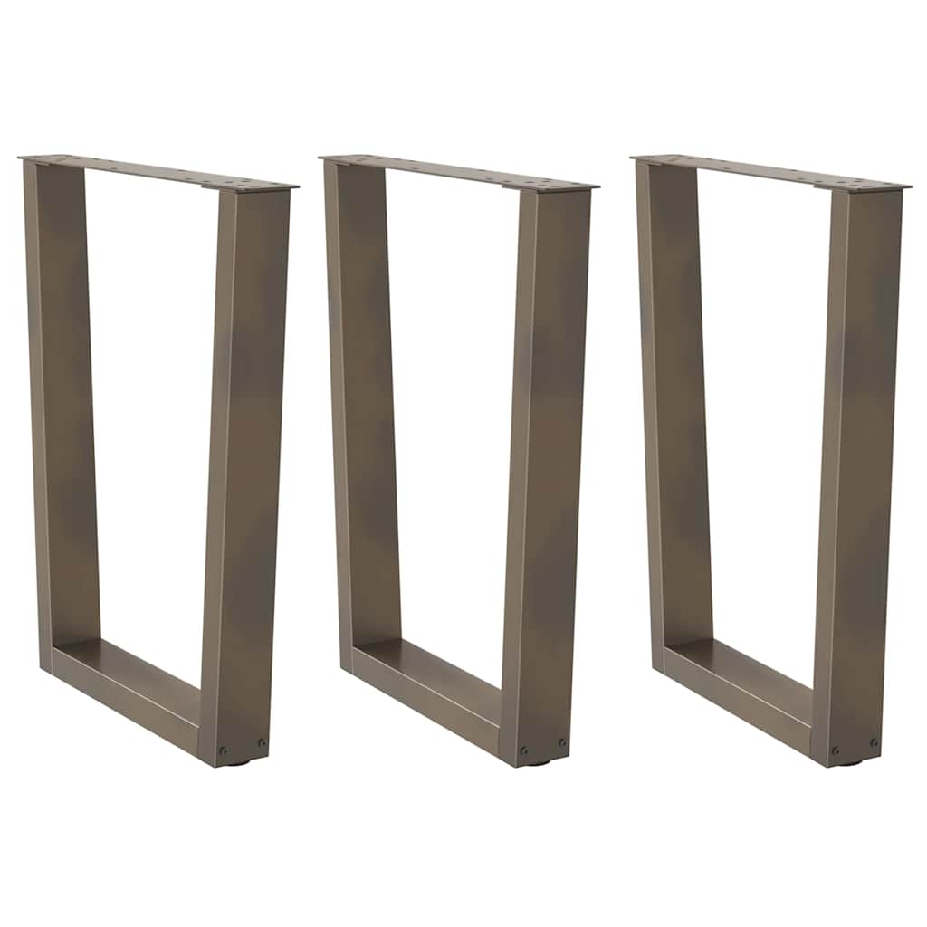 Esstischbeine V-Form 3 Stück Naturstahl 70x(72-73,3) cm Stahl