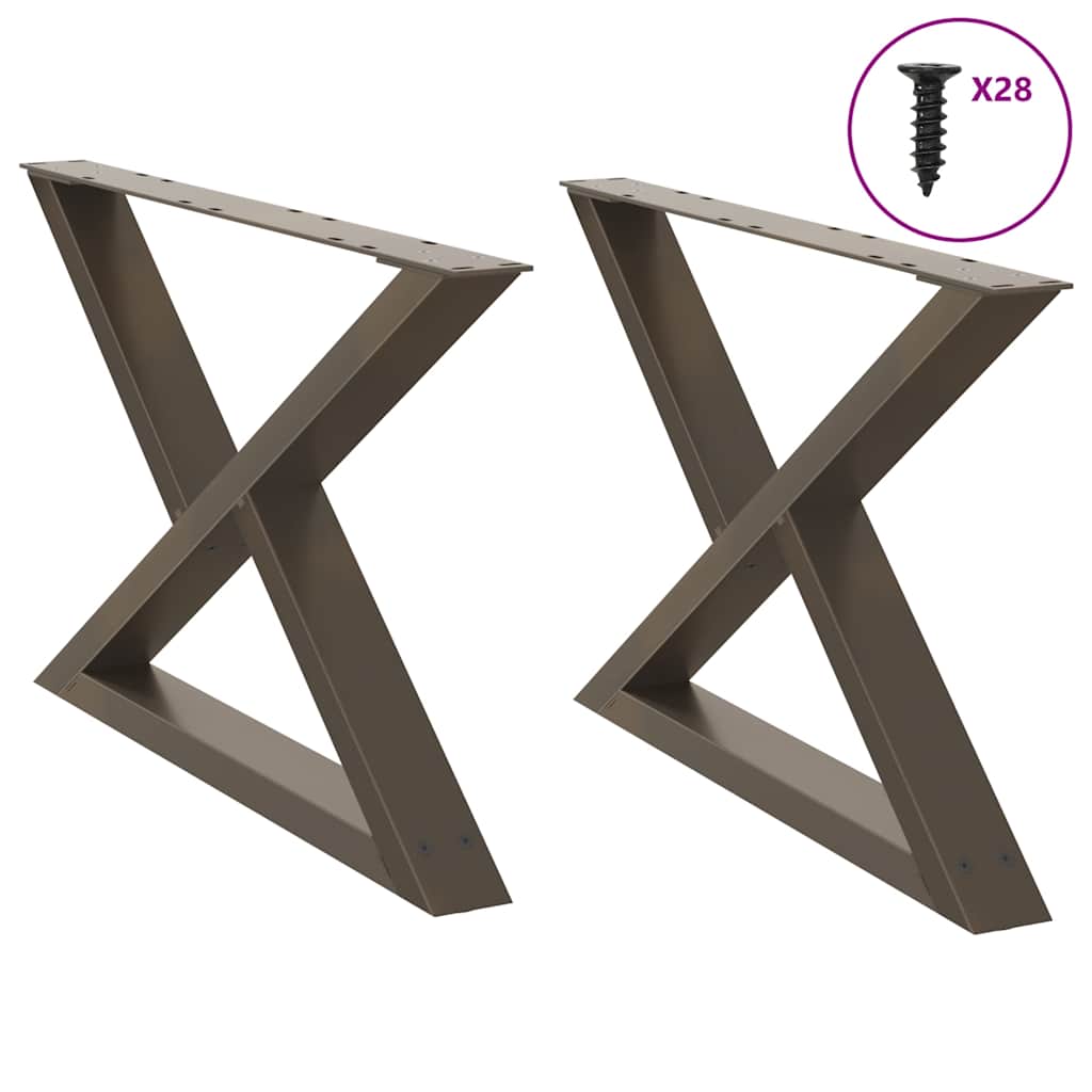 Couchtischbeine 2 Stk. Naturstahl 70x(42-43,3) cm Stahl