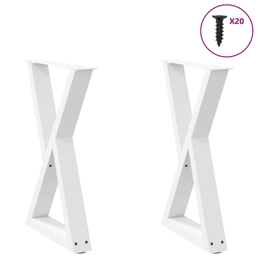 Esstisch Beine 2 Stk. Weiß 60x(72-73,3) cm Stahl