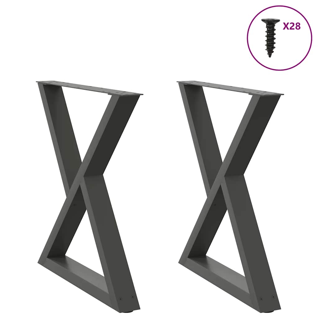 Esstisch Beine 2 Stück Anthrazit 70x(72-73,3) cm Stahl