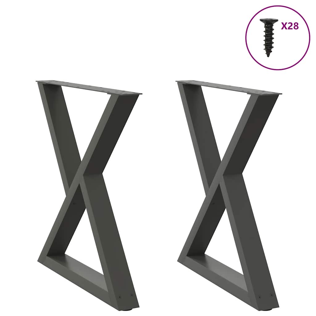 Esstisch Beine 2 Stück Anthrazit 80x(72-73,3) cm Stahl