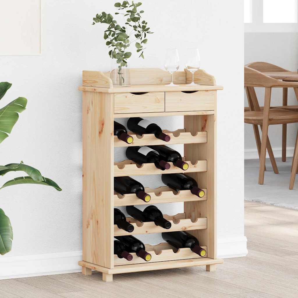 Weinregal Natur 58 x 28 x 90 cm Massives Kiefernholz