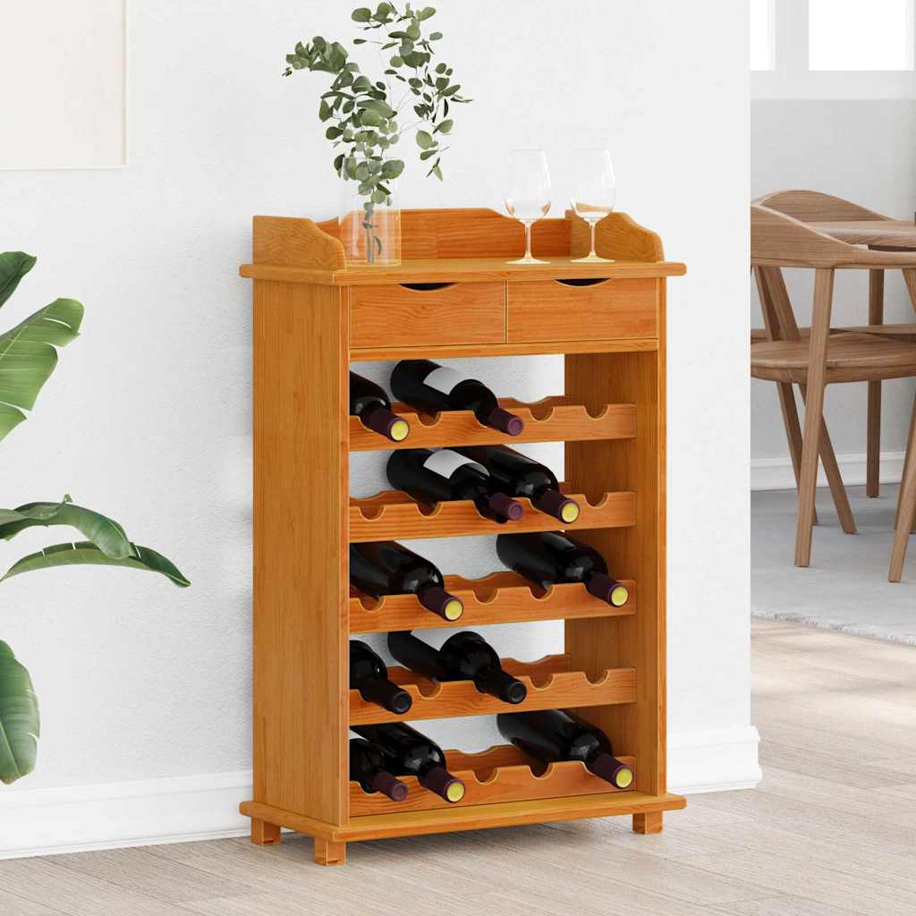 Weinregal Braun 58 x 28 x 90 cm Massives Kiefernholz