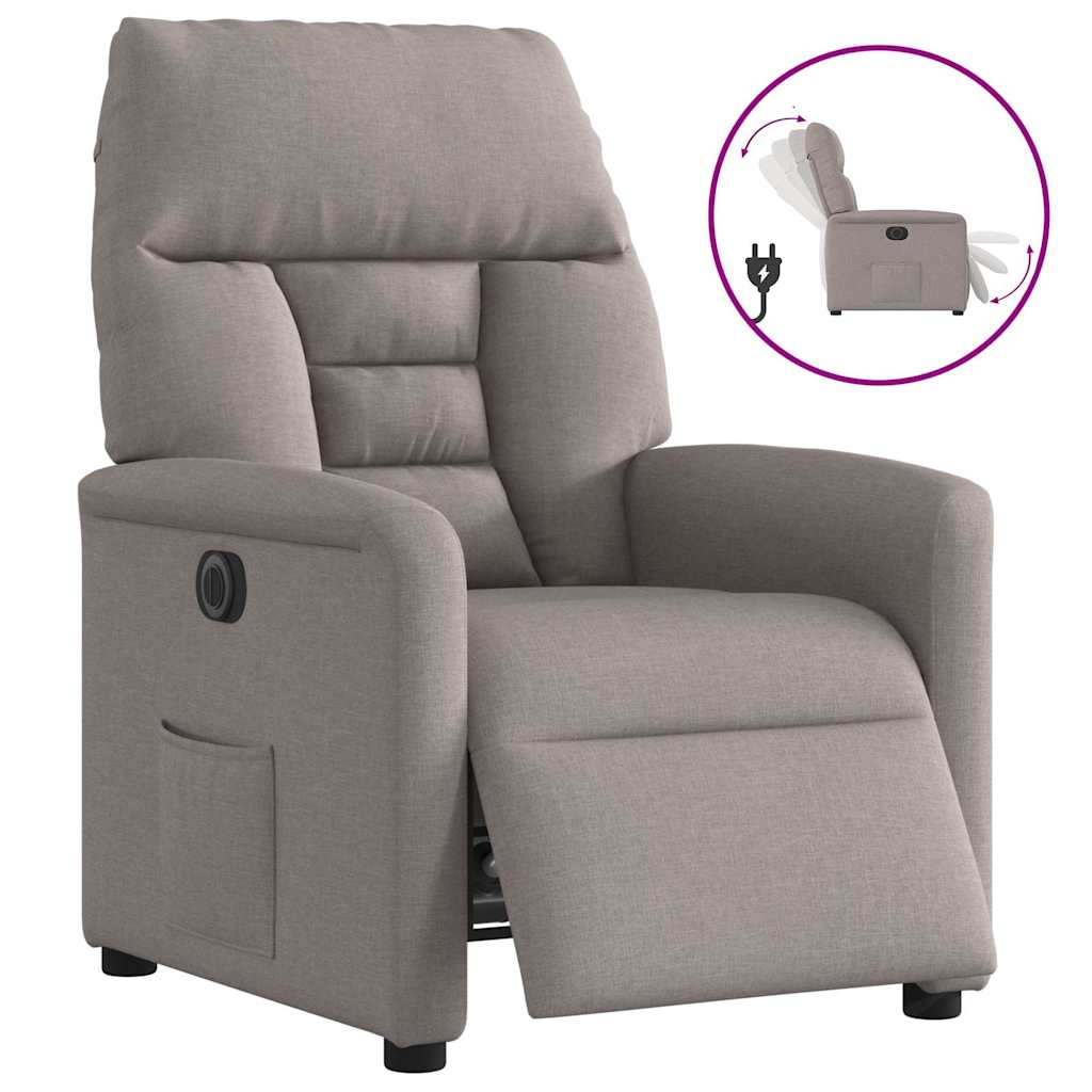 Relaxsessel Elektrisch Taupe Stoff