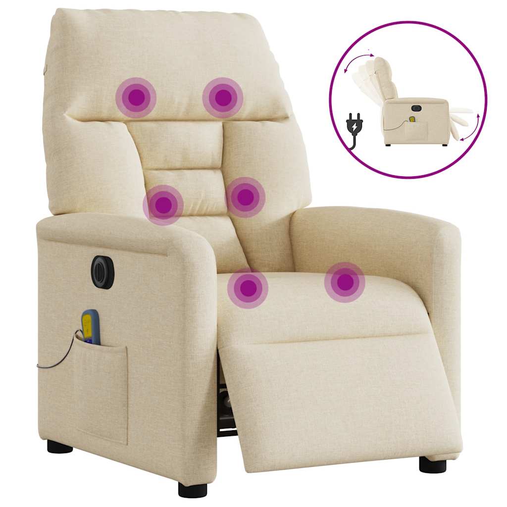 Massagesessel Elektrisch Creme Stoff