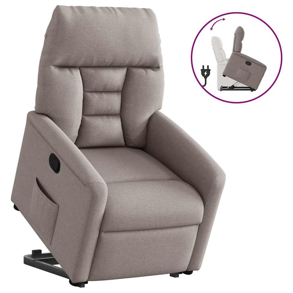 Relaxsessel mit Aufstehhilfe Taupe Stoff