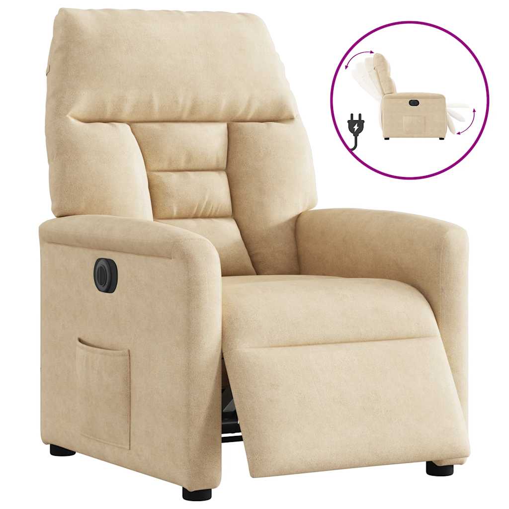 Relaxsessel Elektrisch Creme Mikrofasergewebe