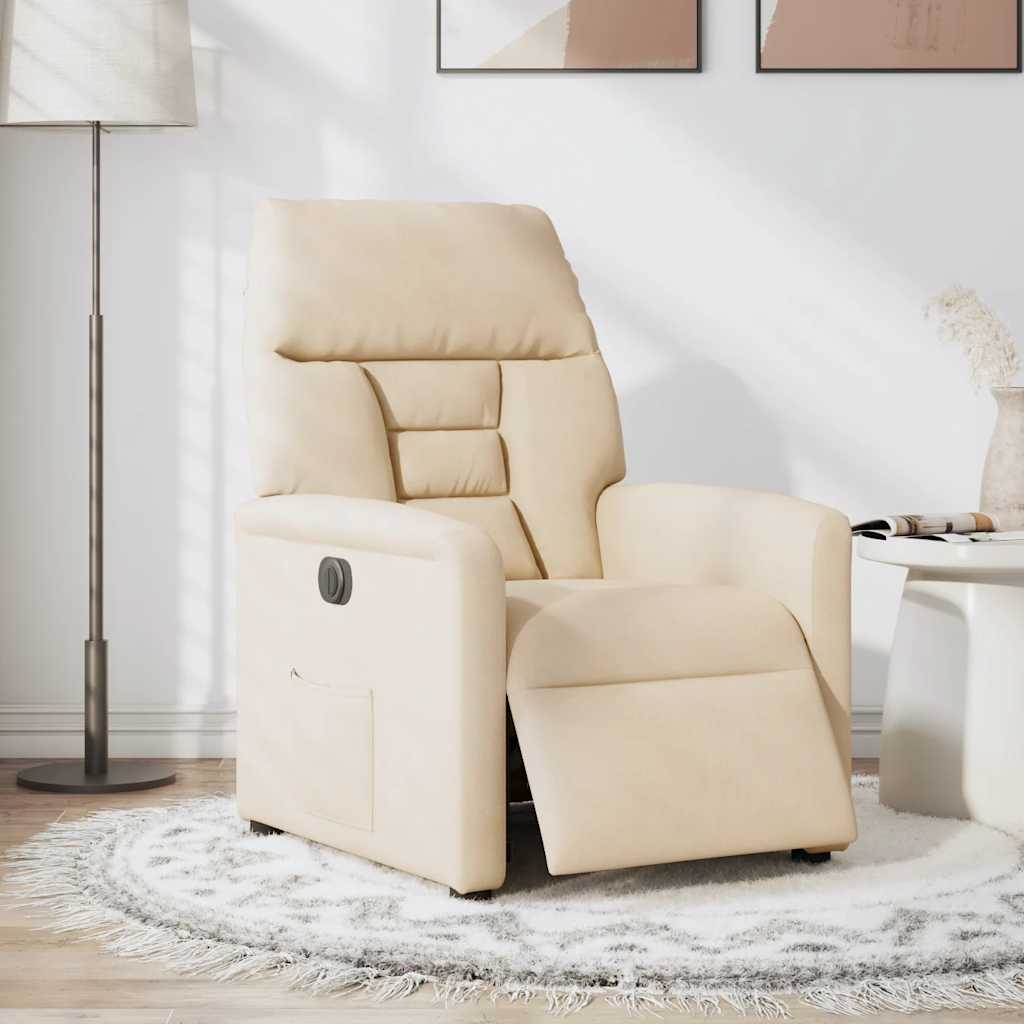 Relaxsessel Elektrisch Beige Mikrofasergewebe