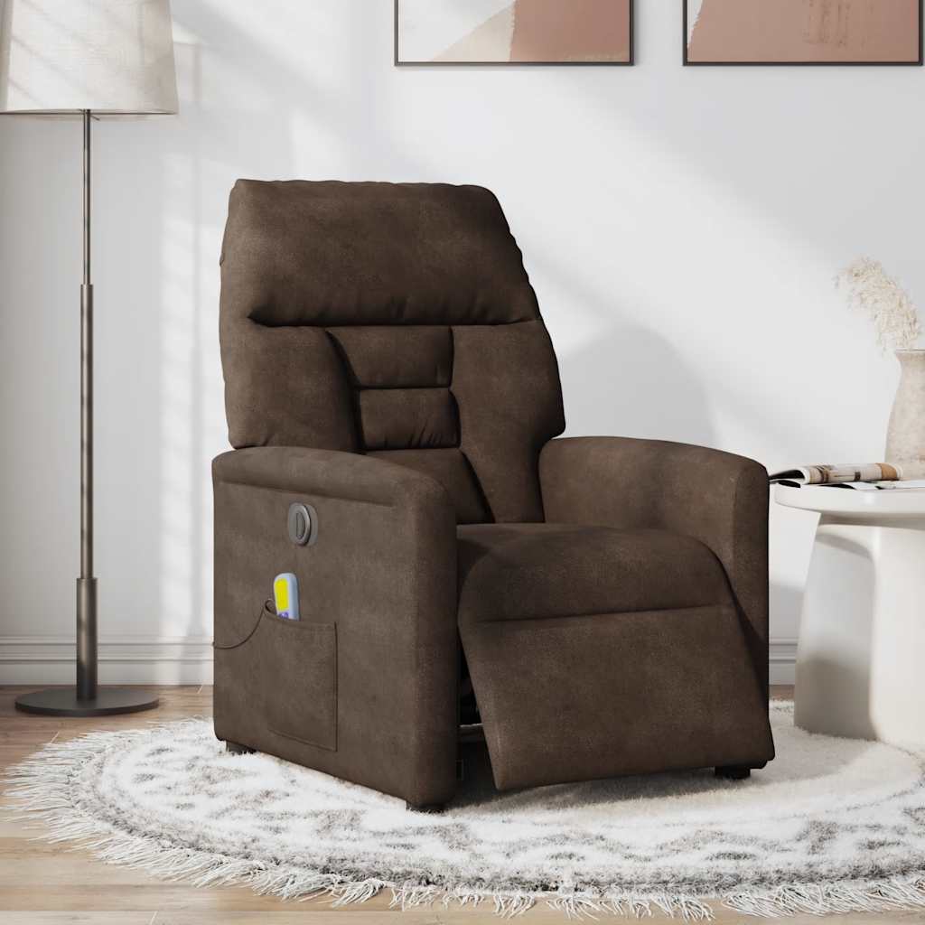 Massagesessel Elektrisch Braun Mikrofasergewebe
