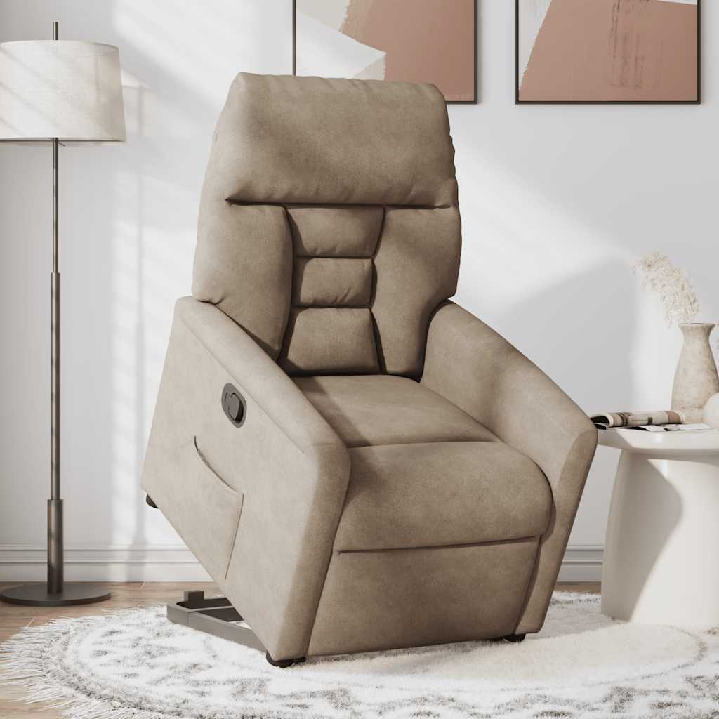 Relaxsessel mit Aufstehhilfe Taupe Mikrofasergewebe