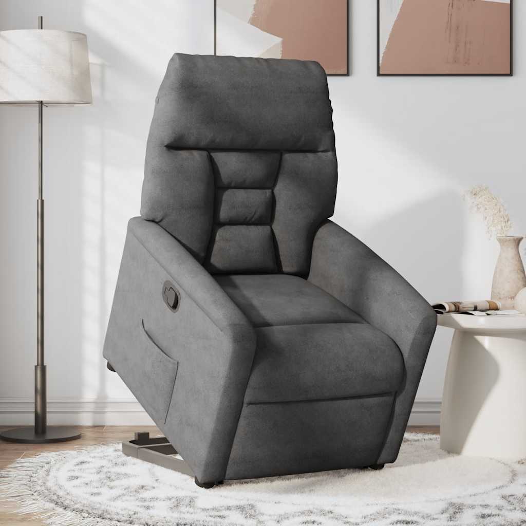 Relaxsessel mit Aufstehhilfe Dunkelgrau Mikrofasergewebe
