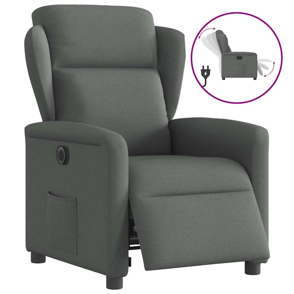 Relaxsessel Elektrisch Dunkelgrau Stoff