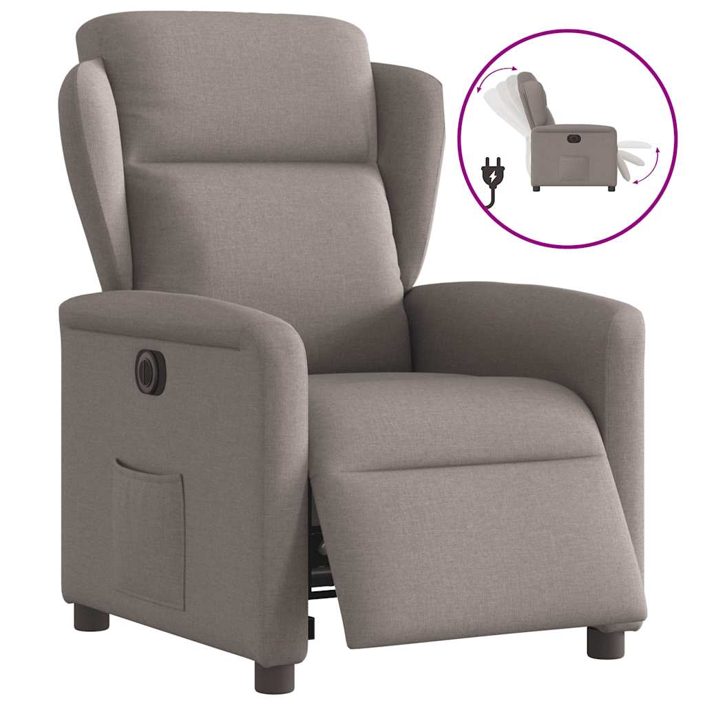 Relaxsessel Elektrisch Taupe Stoff