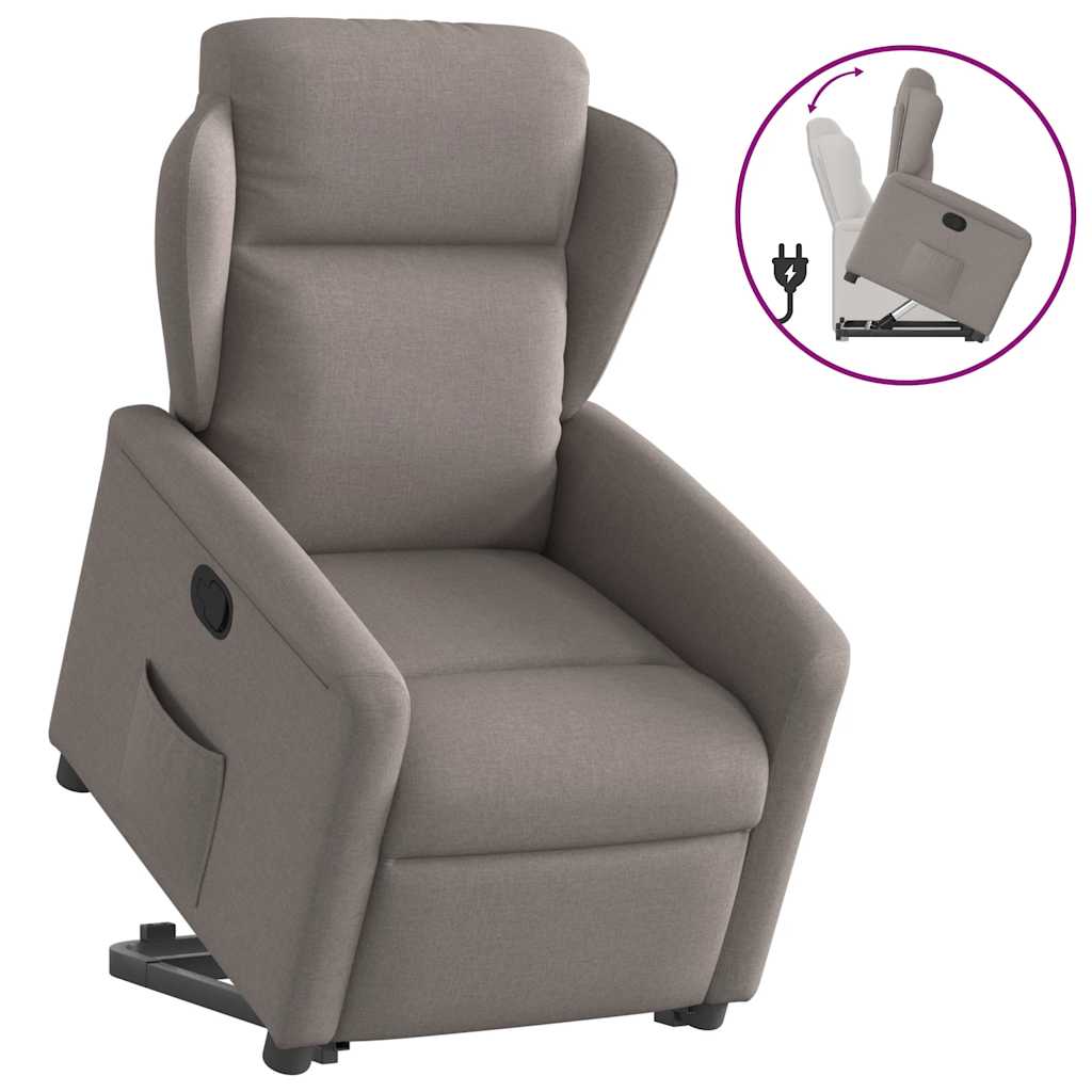 Relaxsessel mit Aufstehhilfe Taupe Stoff