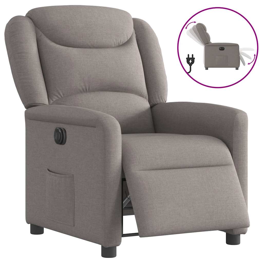 Relaxsessel Elektrisch Taupe Stoff