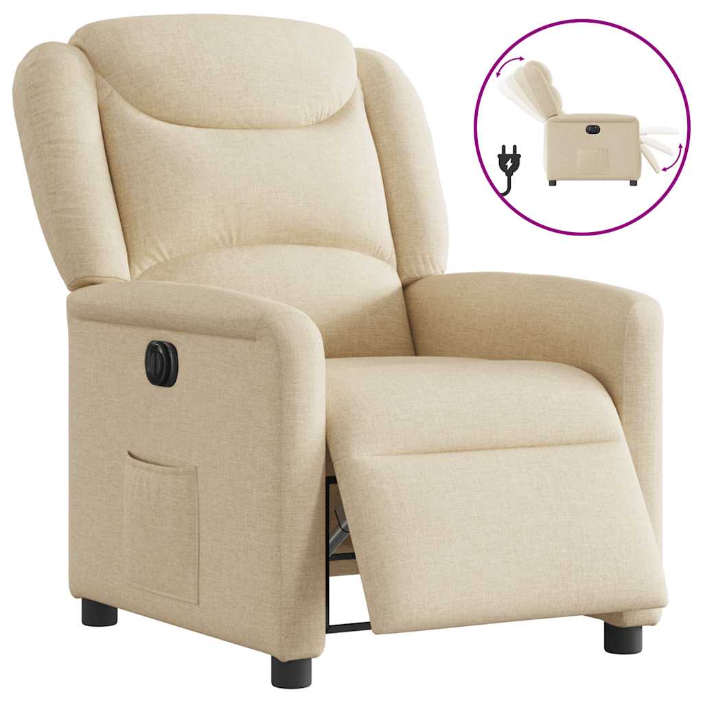Relaxsessel Elektrisch Creme Stoff