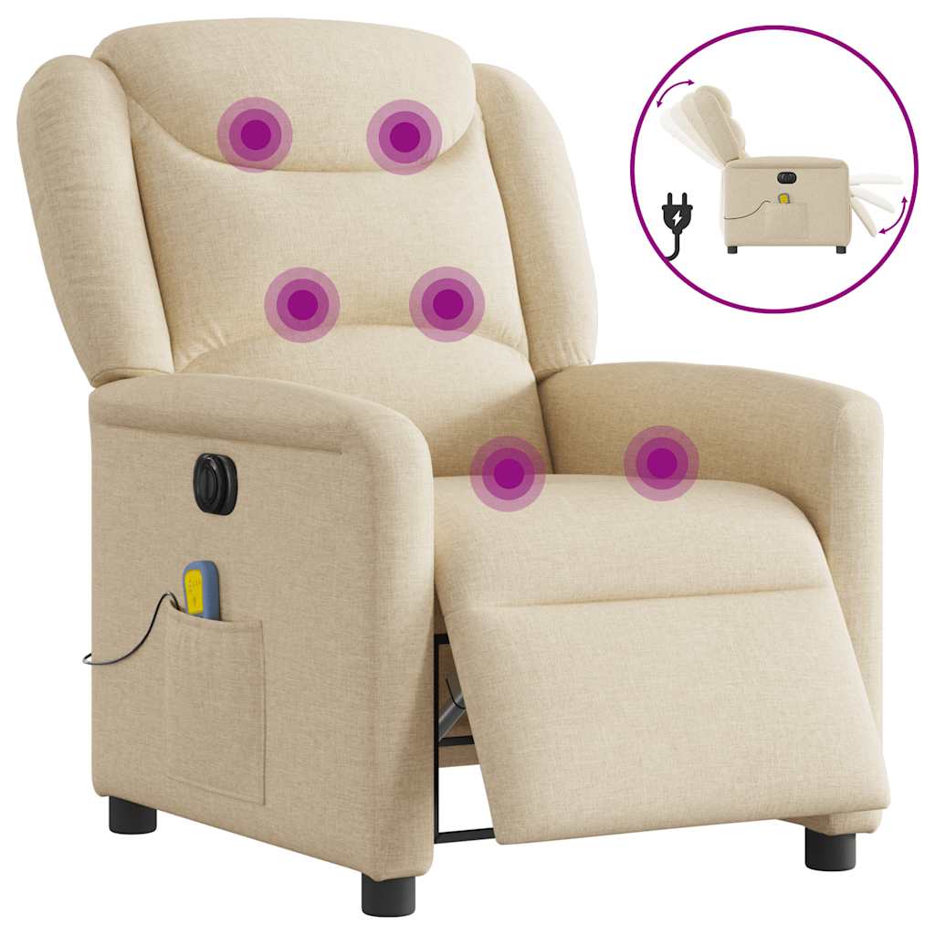 Massagesessel Elektrisch Creme Stoff