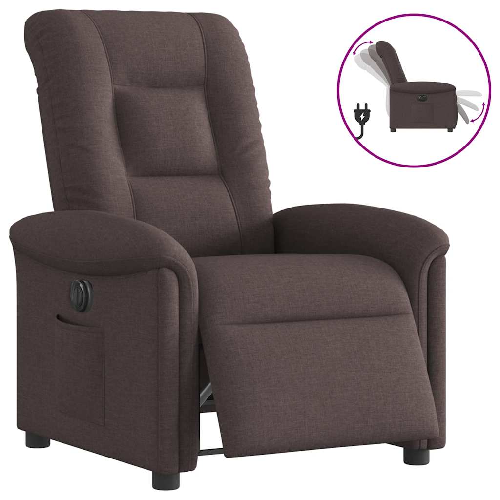 Relaxsessel Elektrisch Dunkelbraun Stoff