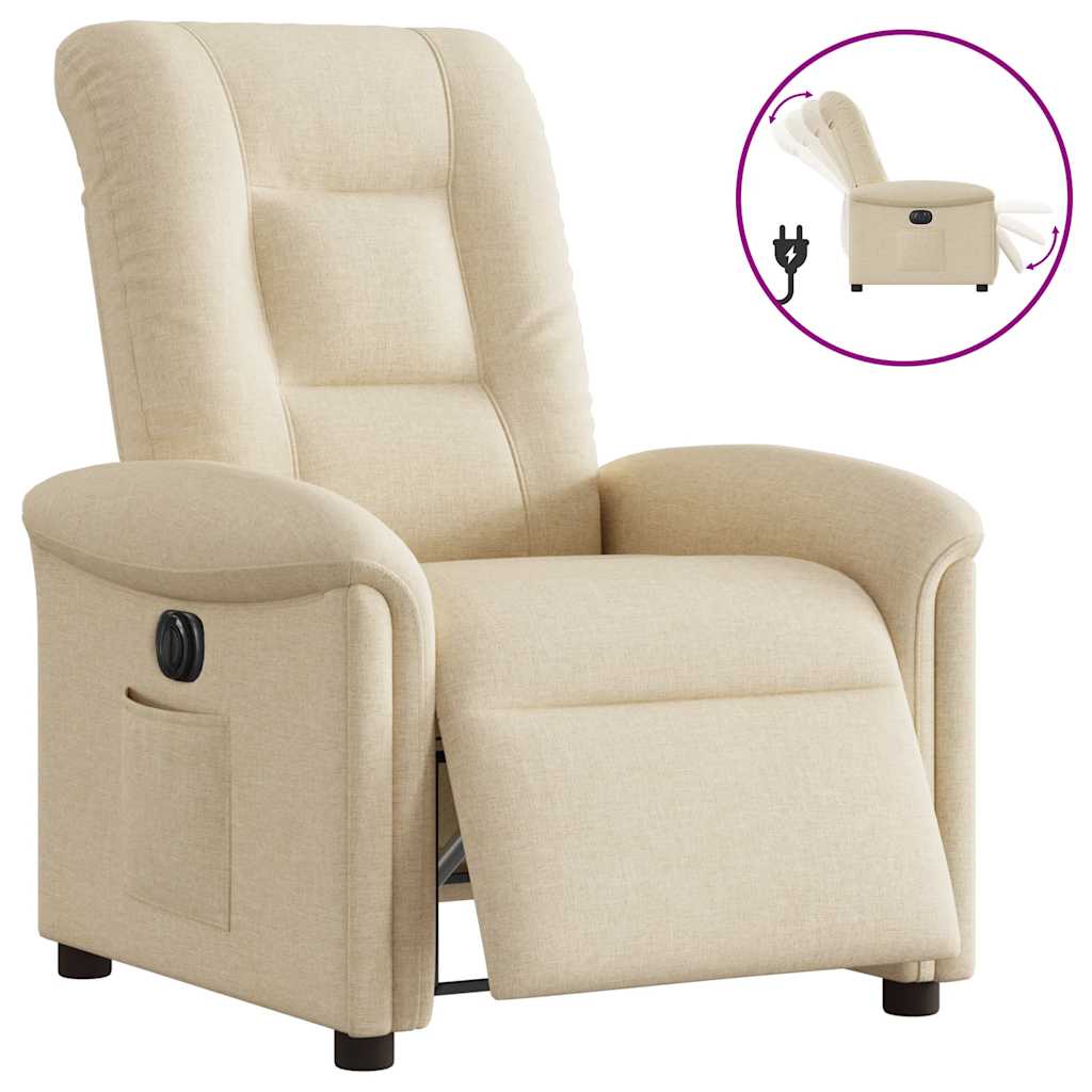 Relaxsessel Elektrisch Creme Stoff