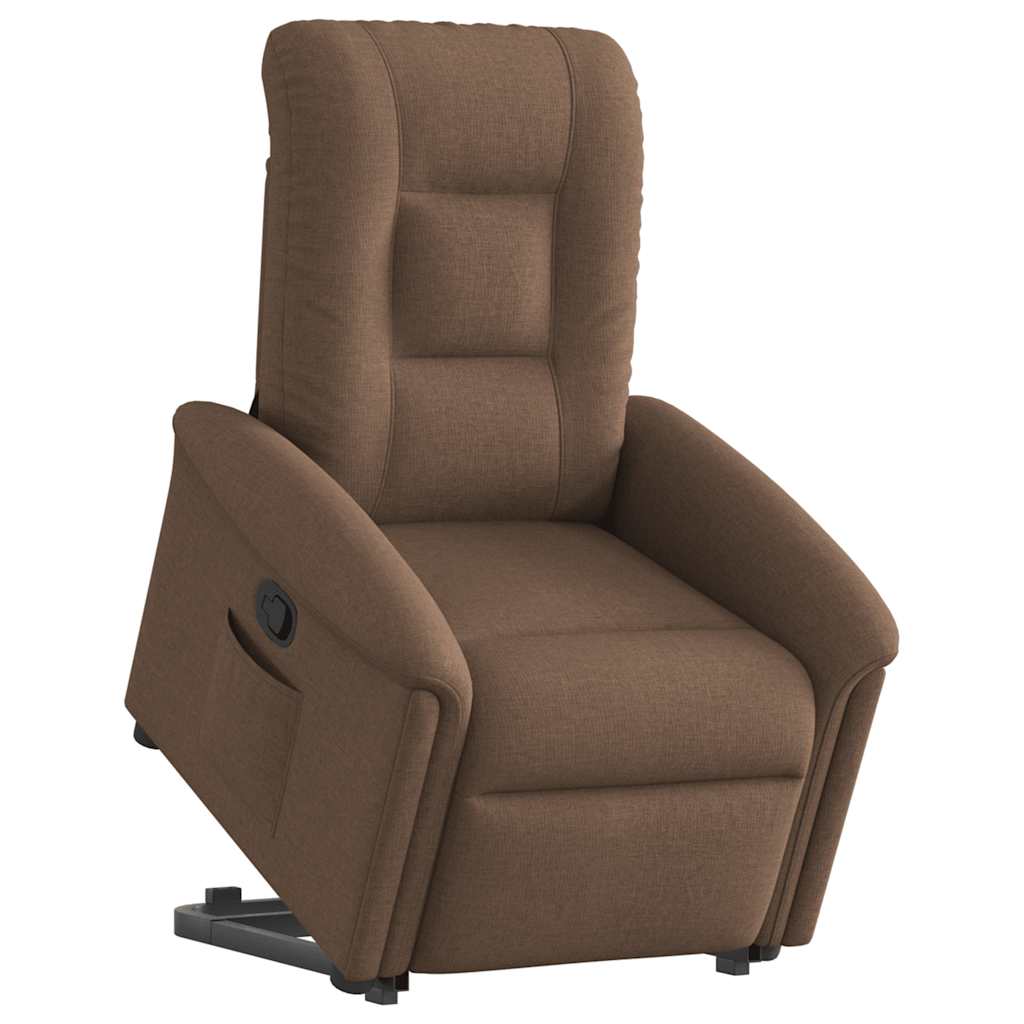 Relaxsessel mit Aufstehhilfe Braun Stoff