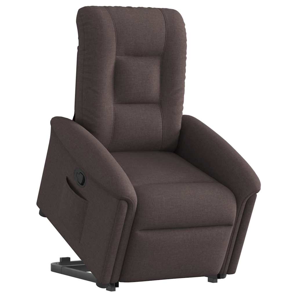 Relaxsessel mit Aufstehhilfe Dunkelbraun Stoff