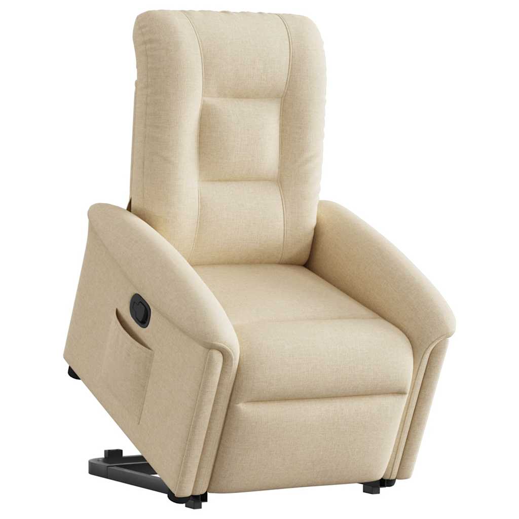 Relaxsessel mit Aufstehhilfe Creme Stoff