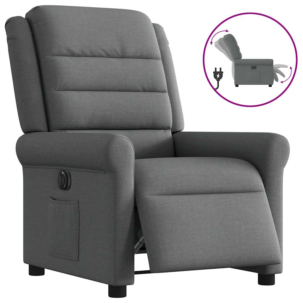 Relaxsessel Elektrisch Dunkelgrau Stoff