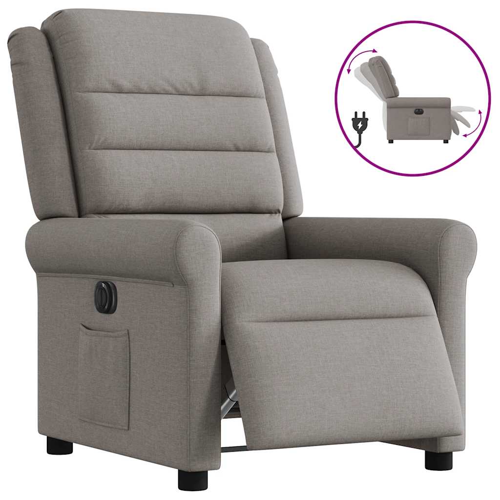 Relaxsessel Elektrisch Taupe Stoff