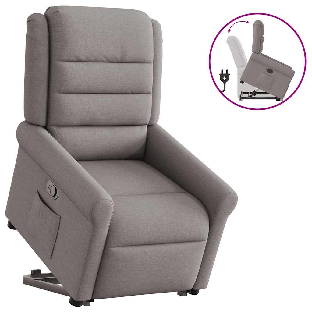 Relaxsessel mit Aufstehhilfe Taupe Stoff