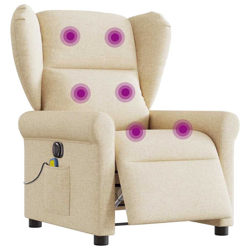 Massagesessel Elektrisch Creme Stoff
