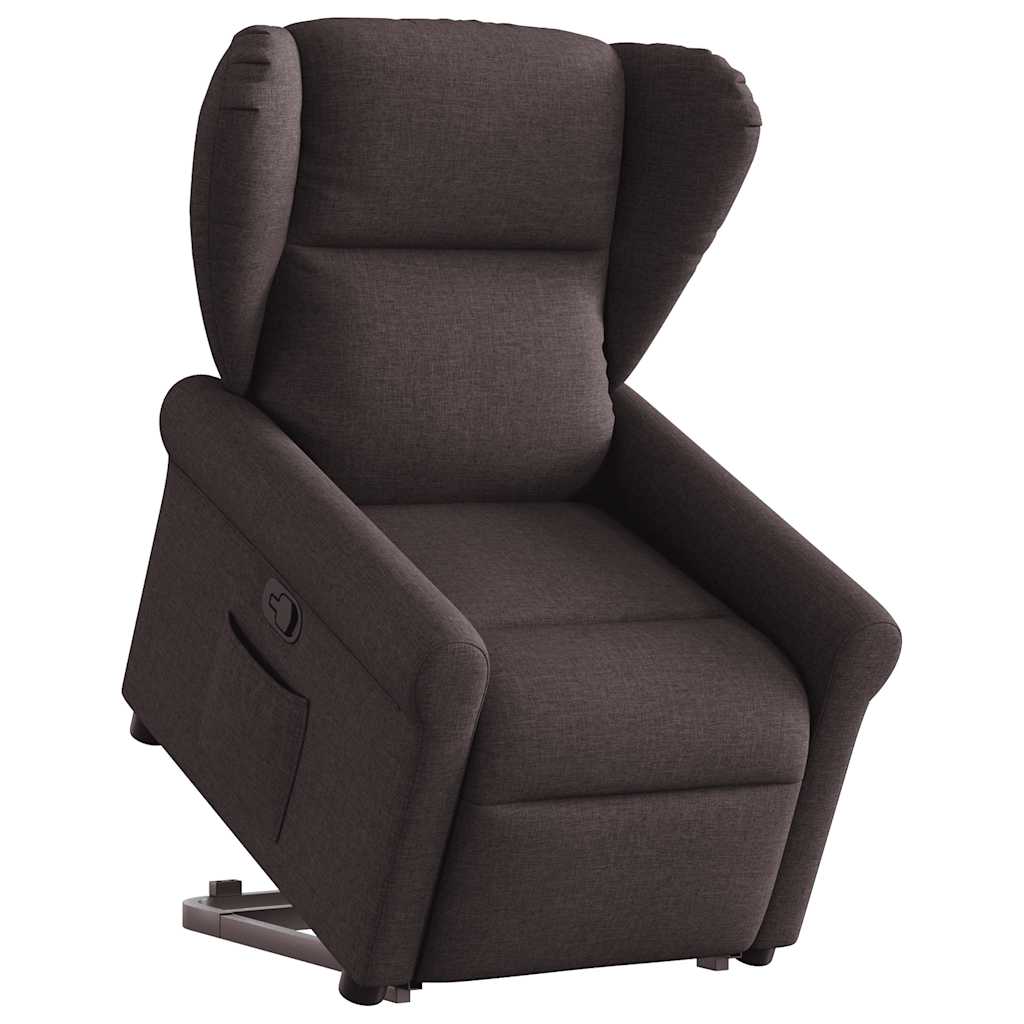 Relaxsessel mit Aufstehhilfe Dunkelbraun Stoff