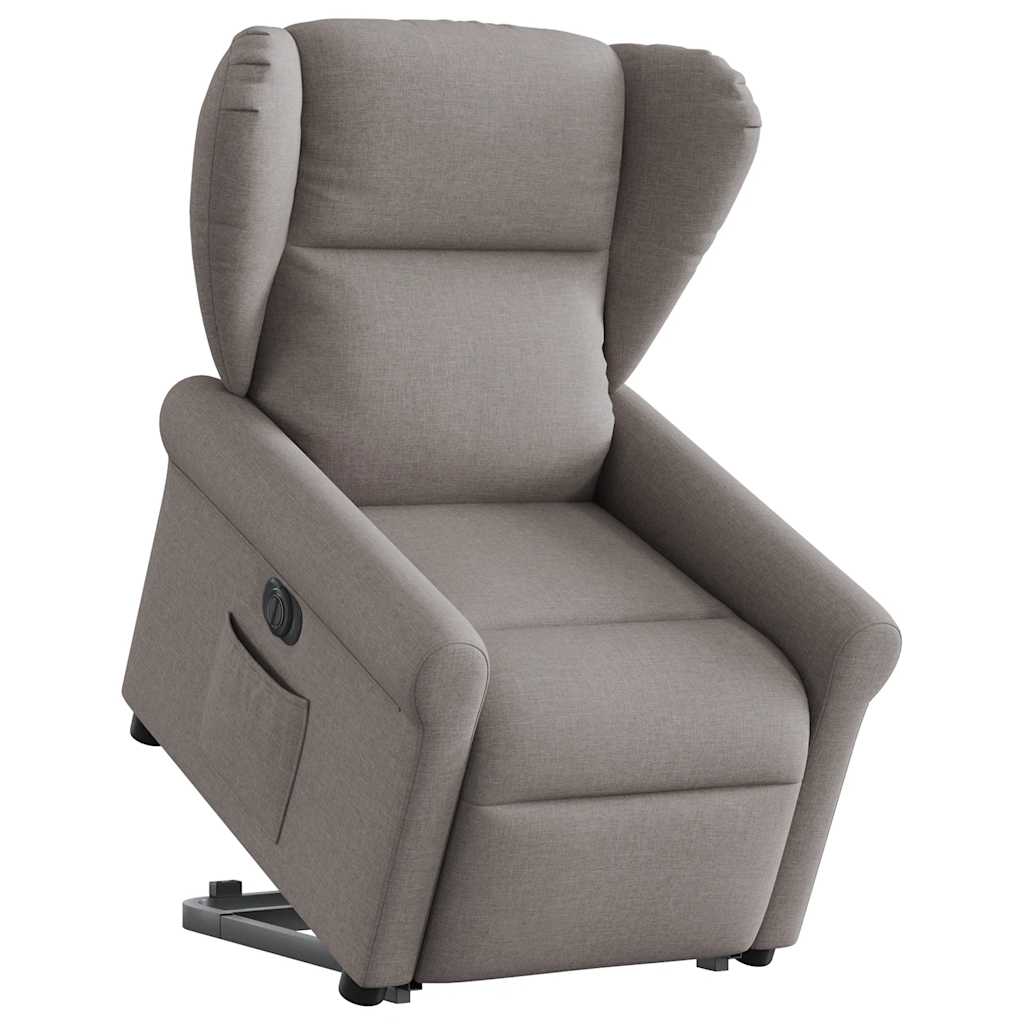 Relaxsessel mit Aufstehhilfe Elektrisch Taupe Stoff