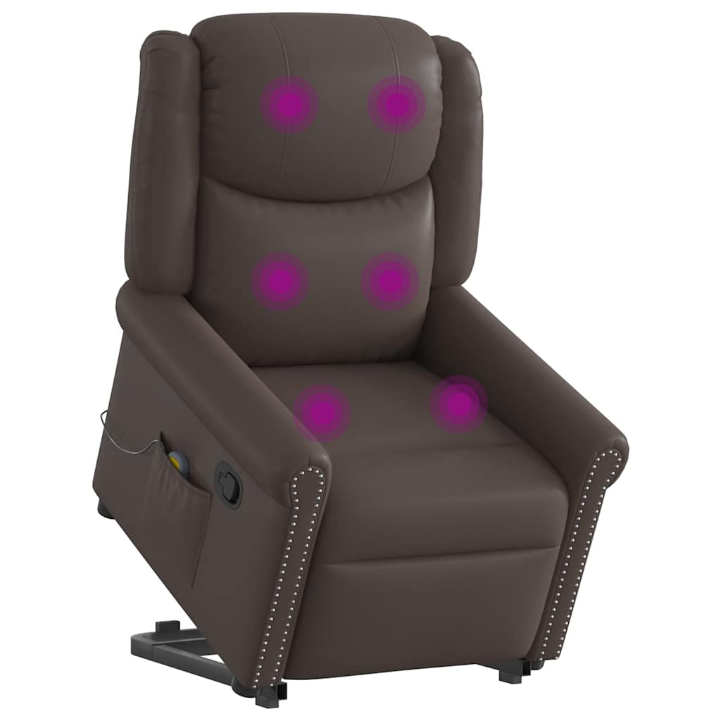 Stehsessel Massage Glänzendes Braun Kunstleder
