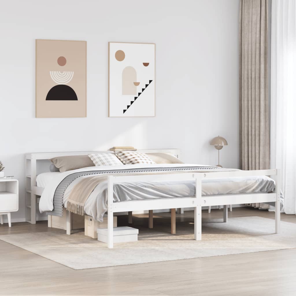Seniorenbett mit Kopfteil ohne Matratze Weiß 200x200 cm