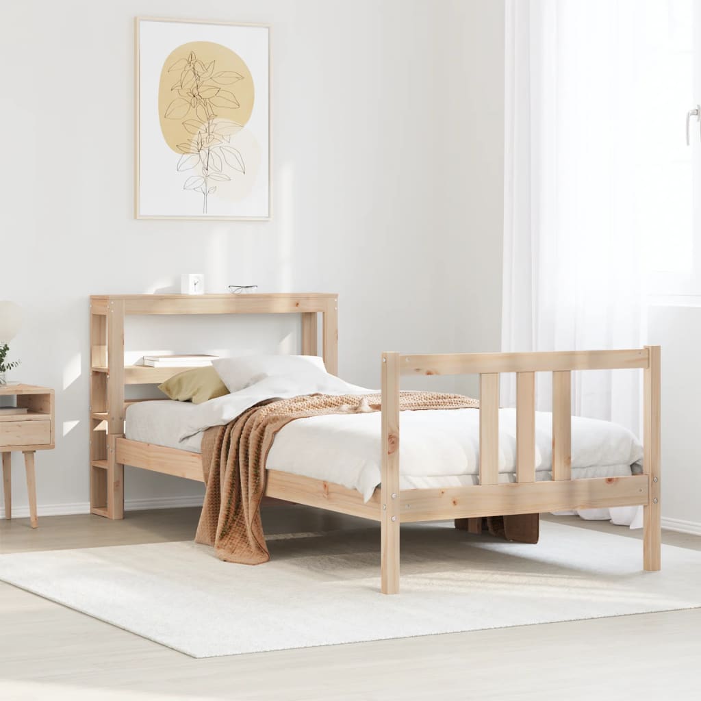 Bettgestell mit Kopfteil ohne Matratze 75x190 cm