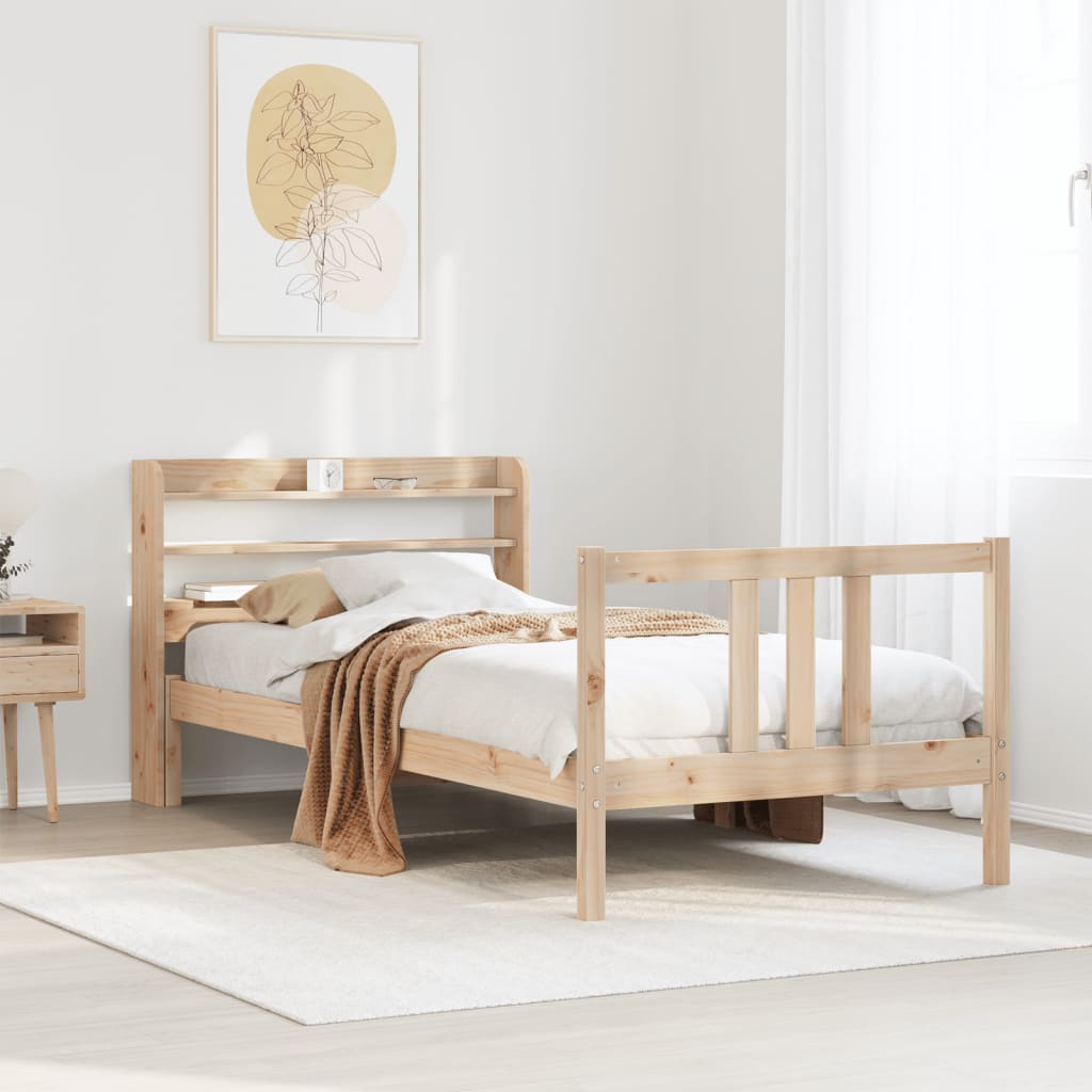 Bettgestell mit Kopfteil ohne Matratze 75x190 cm