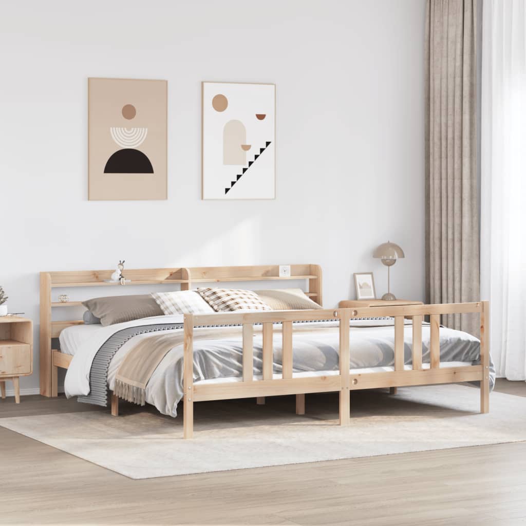 Bettgestell mit Kopfteil ohne Matratze 200x200 cm