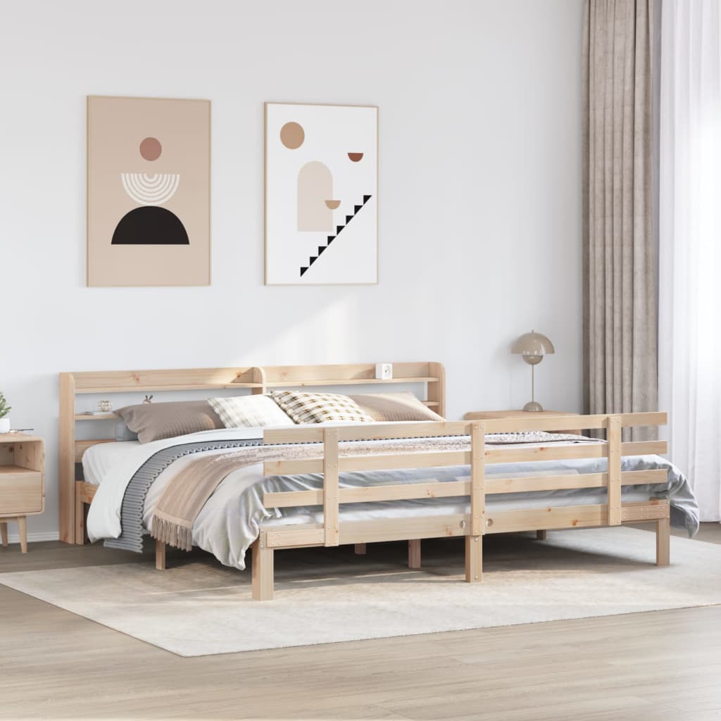 Bettgestell mit Kopfteil ohne Matratze 200x200 cm