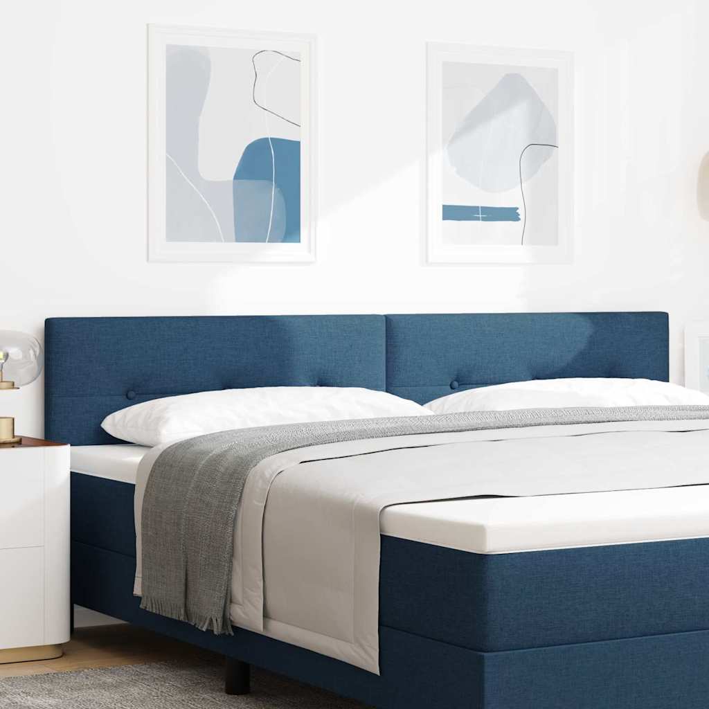 LED Kopfteil mit LED-Lichtleisten Blau 200 cm Stoff